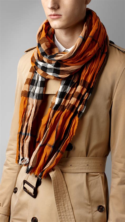 burberry giant check merino wool and cashmere blend crinkled scarf|The Burberry Scarf .